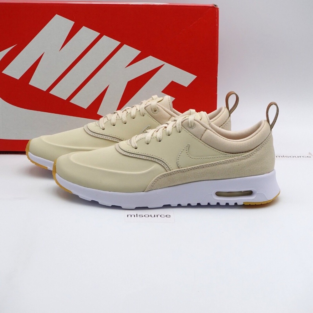 NEW Nike Air Max Thea Premium Leather Sneakers FJ9304-204 Beach